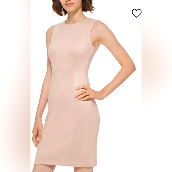 CALVIN KLEIN Petite Faux-Suede Sheath Dress 10P - Picture 3 of 16